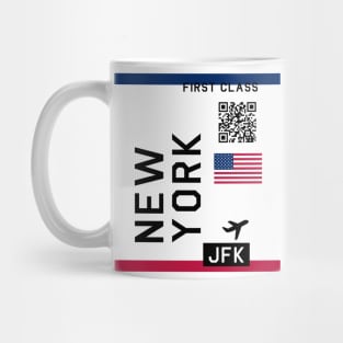 Flight Ticket New York Mug